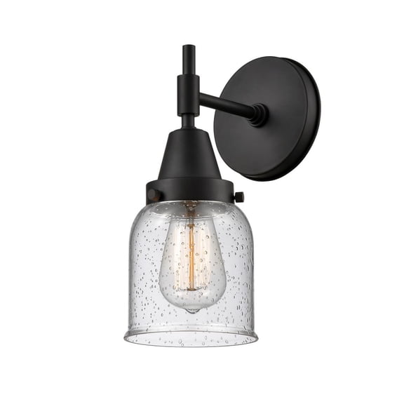 447-1W-BK-G54 Innovations Lighting Caden - 1 Light Wall Sconce-11 Inches Tall and 5 Inches Wide-Matte Black Finish-Seedy Glass Color
