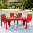 thumbnail image 2 of Weave Mace Indoor Outdoor Dining Chair (Armless), Set Of 4 - Red, 2 of 7