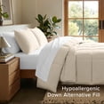 thumbnail image 4 of Bare Home Down Alternative Comforter Set - 3-Pieces - All Seasons - Oversized King, Sand, 4 of 10