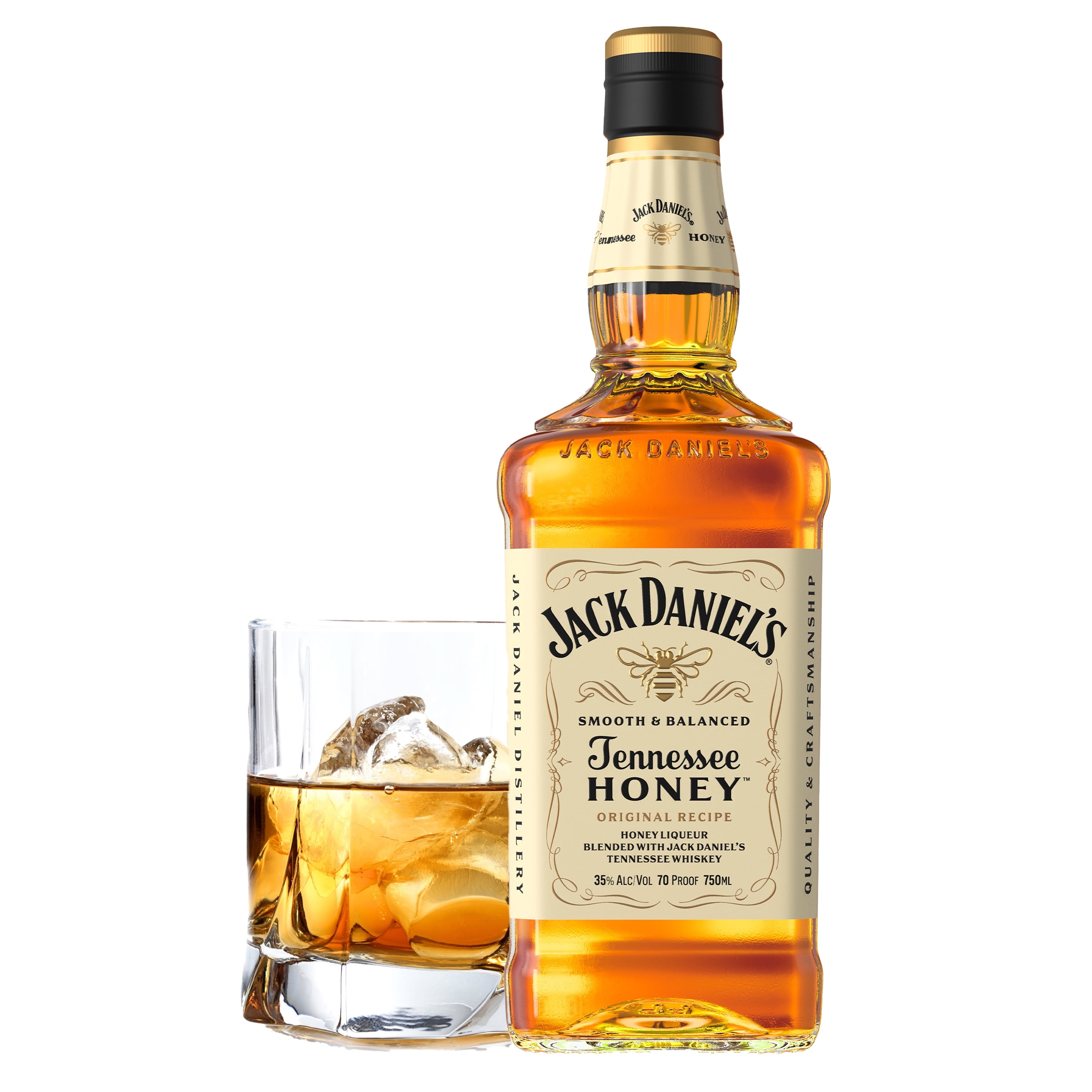 Jack Daniel's Tennessee Honey Flavored Whiskey Specialty, 750 ml Bottle,  35% ABV - Walmart.com, image size:2400x2400