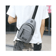 thumbnail image 5 of QYMHOODS Crossbody Bags Portable Small Hiking Backpacks, Sling Bags Zipper Chest Bag for Women Men Travel or Sports,Grey, 5 of 6