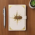 thumbnail image 1 of Feltree A5 Classic Password Lock Notebook with Combination Lock and Compass Pattern, Personalized Vintage Journal for Students, Imitation Leather Cover with Built-in Bookmark and Pen Slot, 1 of 8