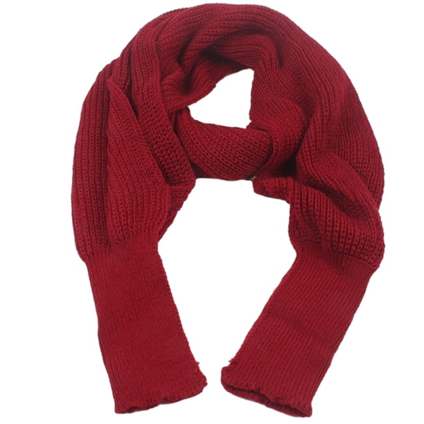 Bufanda larga Qarigey para mujer con mangas estilo europeo invierno Accesorios de disfraces rojo