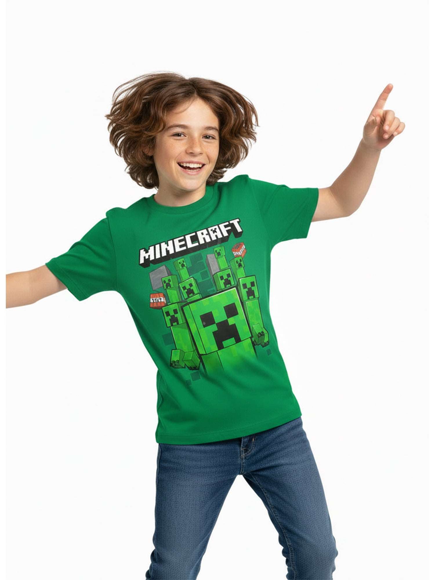 Minecraft, Boys' & Big Boys' Graphic T-Shirt, Creepers Night, Sizes 4-18