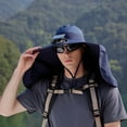 thumbnail image 4 of Ticikt Solar Fan Hat,Wide Brim Solar Fan Outdoor Fishing Hat,Men Sun Hat with 1 Solar Fans Fishing Hats, Adjustable Fans Hats,Color:Navy, 4 of 6
