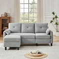 thumbnail image 3 of Jarenie Convertible Sectional Sofa, Small L Shaped 3-Seat Couch with Reversible Chaise, Modern Linen Sofas Couches for Living Room, Apartment and Small Space, 3 of 7