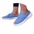 thumbnail image 3 of VeFlora Women's On Backless Mule Sneakers, Breathable Knit Platform Walking Shoes, Comfortable Arch Support Casual Non- Orthopedic Shoes for Everyday(Blue/36), 3 of 9