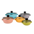 thumbnail image 1 of Juego De 5 Ollas Budineras Altas Cinsa Multicolor Con Tapa Colores, 1 of 5