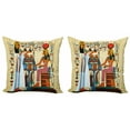 thumbnail image 1 of Ambesonne Retro Throw Pillow Cover 2 Pack, Egyptian History, 18", Multicolor, 1 of 2