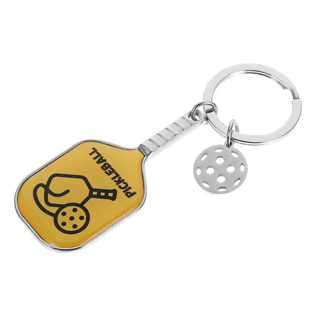 Minkissy Racket Keychain Pickleball Racket Keychain Multi Zinc Alloy Keyring 1Pack