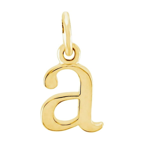 14k Yellow Gold Letter Name Personalized Monogram Initial a Polished Lowercase Initial Pendant Necklace Pendant for Wome