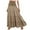 Khaki, variant on vigerkar Midi Skirt Women’s Elastic High Waist Boho Maxi Skirts Ruffle A Line Swing Skirts Brown, M