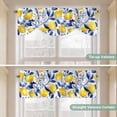 thumbnail image 4 of Summer Lemon Tie Up Valance Curtains for Windows, Kitchen Curtains Window Shades, Watercolor Yellow Blue Garden Floral Light Filtering Roman Curtain Valances for Bedroom/Bathroom/Cafe 42"x18", 4 of 9