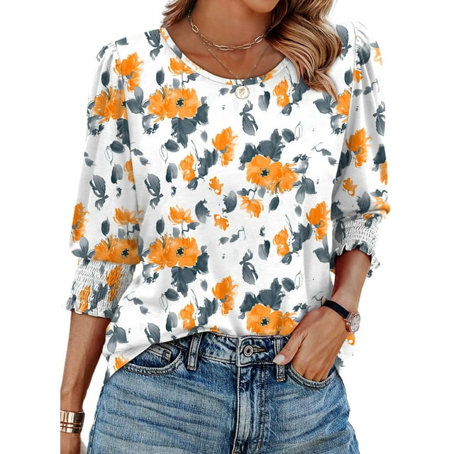 Blusas XIEERDUO de primavera para mujer, elegantes e informales, mangas 3/4