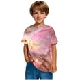 thumbnail image 5 of Kids Space Galaxies T Shirts Short Sleeve 3D Graphic Tees Shirts Funny Crew Neck T-Shirts Neon Novelty Clothes Pink， 5 Years, 5 of 7