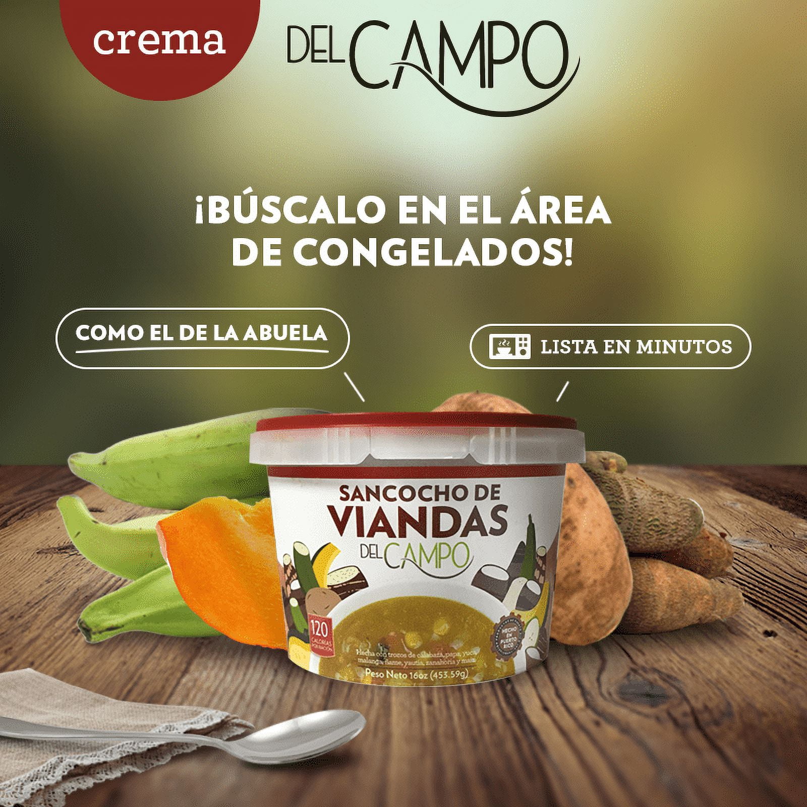Del Campo Sancocho De Viandas, Low Fat, Cholesterol Free, 16oz Plastic Tub (Frozen)