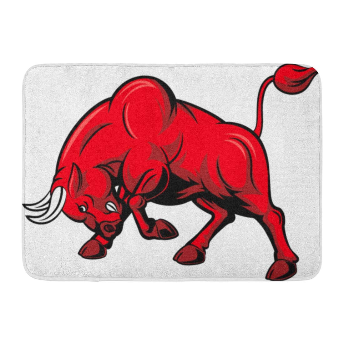 GODPOK Mascot Aggressive Cartoon Angry Bull Attack White Head Anger Rug Doormat Bath Mat inch GODPOK Mascot Aggressive Cartoon Angry Bull Attack White Head Anger Rug Doormat Bath Mat inch