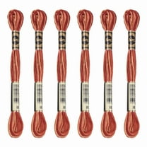 Uxcell 6 Skeins Embroidery Floss, Polyester Embroidery Threads Brown Red