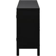 thumbnail image 6 of Large Storage Space Sideboard with Artificial Rattan Door, Wooden Storage Cabinet with Metal Handles and Adjustable Shelves, Buffet Cabinet with Solid Wood Legs for Dining Room, Living Room, 6 of 7