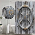 thumbnail image 5 of Xipuska Grey Rudder Coastal Shower Curtain - Water Repellent Fabric Shower Curtains Washable, Summer Beach Retro Nautical Ocean Decorative Polyester Cloth Bathroom Curtains Modern Bath Decor 72"x78", 5 of 6