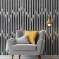 thumbnail image 2 of 3D Stripe Faux Grille self-Adhesive PVC Background Wallpaper,Peel & Stick Removable Background Wall Stickers for Living Room Bedroom Decoration, 2 of 8