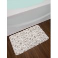 thumbnail image 2 of Botanical Bath Mat, Monochrome Design Butterfly and Flower Silhouettes Drawn by Hand, Plush Bathroom Decor Mat with Non Slip Backing, 29.5" X 17.5", Dark Rosewood and White, by Ambesonne, 2 of 2