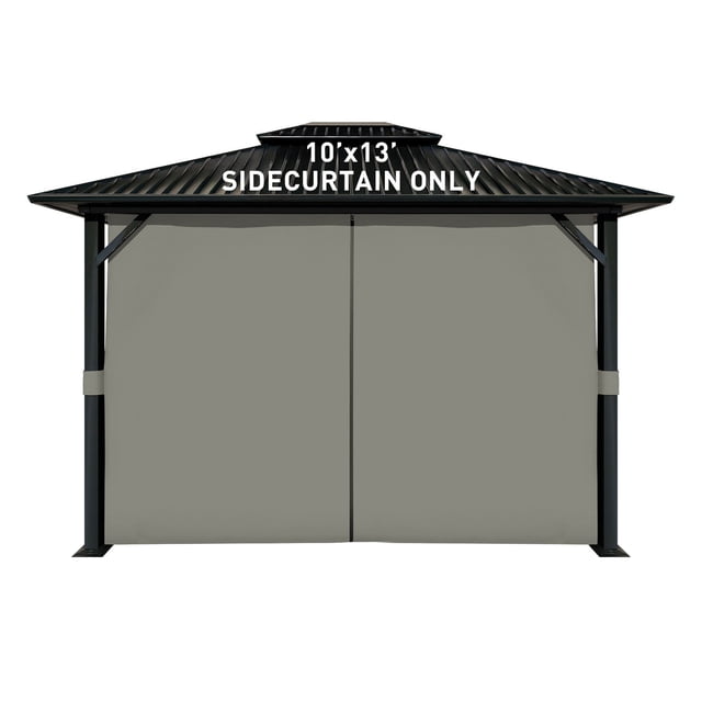 Aoodor Ensemble de Rideaux pour Pavillon 10 Pieds x 13 Pieds Protégeant l'Intimité Parois Latérales 4 Panneaux, Rideau Seulement - Gris