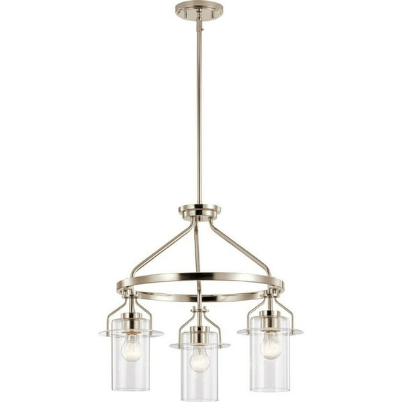 52377PN Kichler Lighting Everett - 3 Light Medium Chandelier In Vintage Industrial Style-19.5 Inches Tall and 22.75 Inches Wide-Polished Nickel Finish