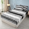 thumbnail image 3 of Homewish Black Gray Stripe Zipper Twin Comforter Sets with Fitted Sheet and 2 Pillowcases, Silver Glitter Sequin Print Zipper Bedding Set, 3 of 7