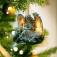 thumbnail image 6 of HomeDM 3.15"Angel Christmas Ornaments, 2D Flat Acrylic Xmas Tree Decorations, Rustic Farmhouse Hanging Ornaments Gifts for Women Men Xmas Tree Garland Holiday Party Decor, 6 of 6