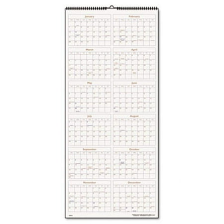 At-A-Glance DMW50328 Scenic Three-Months-per-Page Reference Wall Calendar 12-1/4 x 27