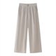 thumbnail image 5 of Conjunto de dos piezas de moda para mujer, camisas caqui con cordones y pantalones vintage de cintura alta con cremallera frontal, conjuntos de pantalones elegantes para mujer, 5 of 5