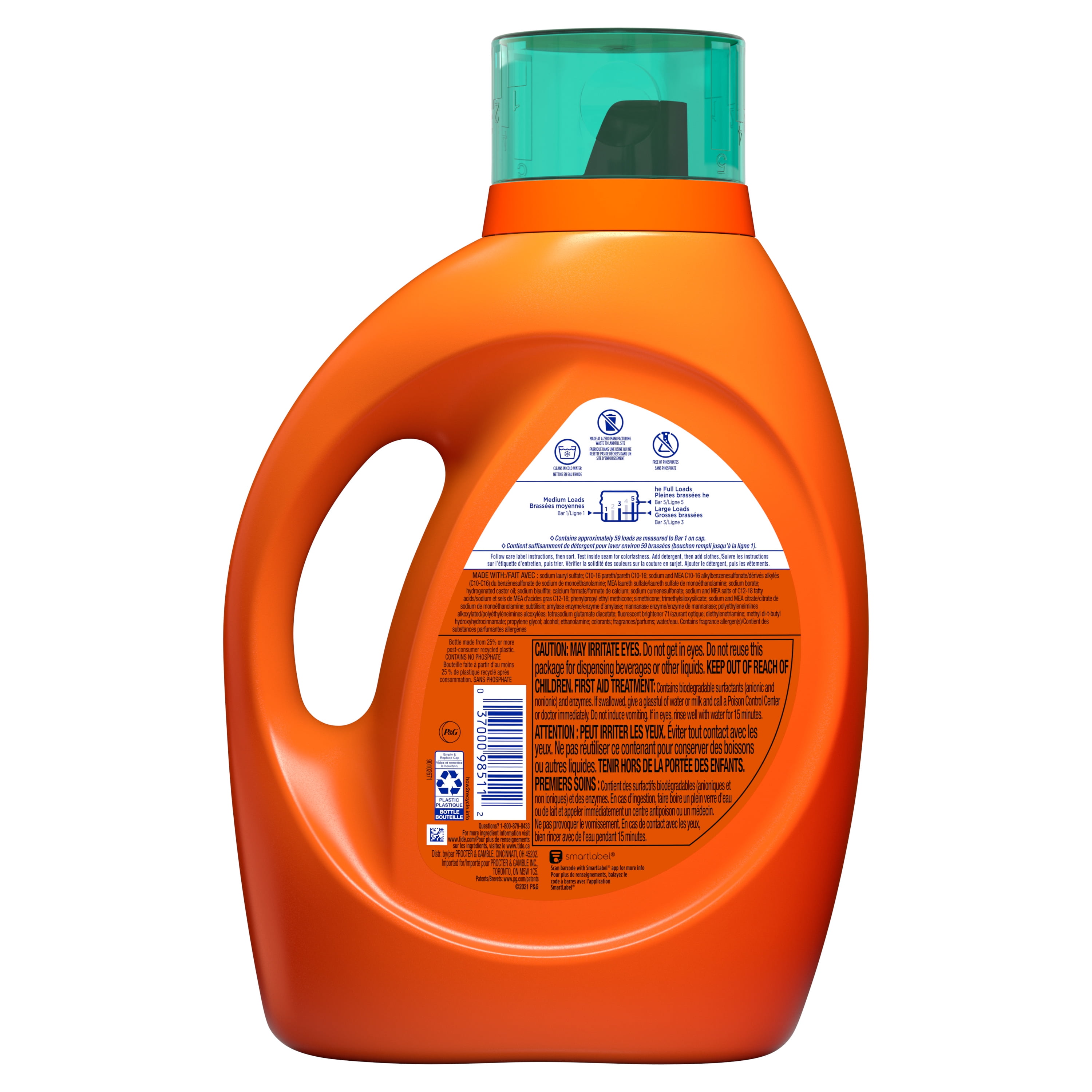 Tide Plus Febreze Freshness Liquid Laundry Detergent, Botanical Rain, 92 fl oz, 59 loads