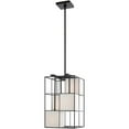 thumbnail image 5 of 10.5 Sq. inch 4 Light Black Pendant Chandelier with Hand Crafted Off White Fabric Hardback Shade, 5 of 6