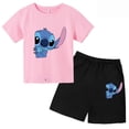 thumbnail image 4 of Conjunto de verano de algodón con bonitos dibujos para niños y bebés, camiseta de dos piezas con pantalones cortos y manga corta informales para niñas, 4 of 5