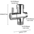 thumbnail image 2 of 3-way Shower Arm Diverter Valve G1/2"brass Shower Splitter Shower Valve With Rubber Washer Bathroom Shower System Component Replacement Part, 2 of 5