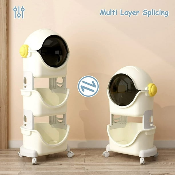 Banasuper Spaceman Toys Storage Organizer Cart with Wheels for Kids