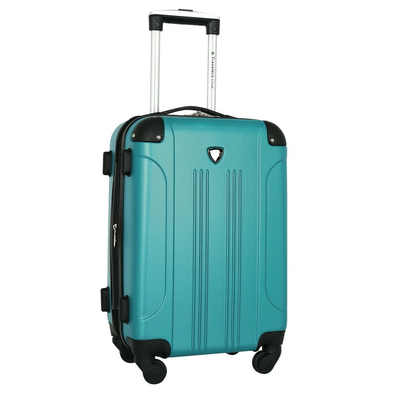 Travelers Club Chicago Hardside Expandable Spinner Luggage, Teal, 20 Carry-On