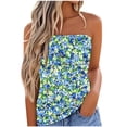 thumbnail image 2 of Womens Tank Tops Plus Size Strapless Sleeveless Printing Bandeau Tank Summer Casual Summer Wear Green XL, 2 of 5