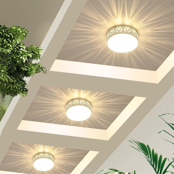 Luces de Techo LED Empotradas Lámparas de Techo Montadas Redondas Luz de Techo LED 5W para Sala Comedor Recámara, Estudio, Pasillo, Pasillo Blanco Cálido