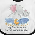 thumbnail image 4 of Inktastic My Aunt Loves Me to the Moon and Back Elephant Family Boys or Girls Baby Bib, 4 of 4
