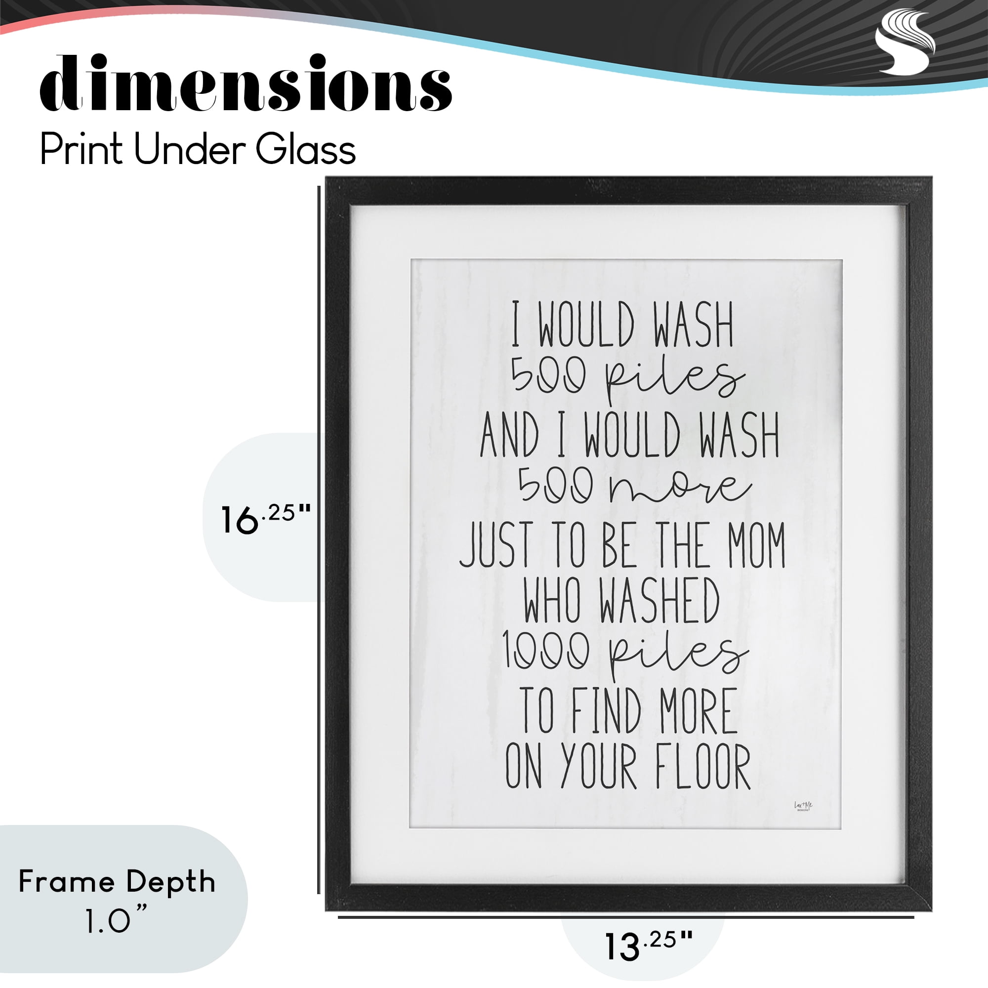 Stupell Industries Would Wash 500 Piles Black Framed Print Under Glass, design by Lux + Me Designs