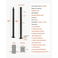thumbnail image 2 of Cable Railing Post 4-Pack, 42 Inch Stainless Steel Deck Railing Posts with Horizontal Holes, Black Cable Rail Kit with Curved Brackets for Deck, Stair, Porch, 2 of 11