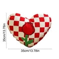 thumbnail image 3 of Vfedsrsge Valentines Day Heart Throw Pillow - Red Plaid Embroidered Rose Tufted Plush Cushion 13.8in, Valentine Gift for Her/Him, 3 of 6
