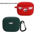 thumbnail image 4 of Funda protectora de silicona suave compatible con auriculares inalámbricos JBL Tune 130NC TWS, a prueba de golpes, portátil, con mosquetón, color verde matcha., 4 of 5