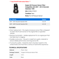 thumbnail image 2 of Engine Oil Pressure Sensor Filter - Compatible with 2007 - 2014 Chevy Suburban 1500 2008 2009 2010 2011 2012 2013, 2 of 2