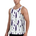 thumbnail image 2 of Fotbe Lavender Flowers Pattern Men's Quick Dry Workout Tank Top Gym Muscle Tee Fitness Bodybuilding Sleeveless T Shirt Breathable Workout Shirt-Medium, 2 of 9