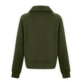 thumbnail image 5 of VNKIDY Women's Sweatshirt Solid Color Half Zip Sweatshirt Long Sleeve Loose Fit Pullover With Collared Design For Casual Daily Wear Relaxed Fit Tops, 5 of 6