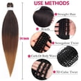 thumbnail image 6 of Ombre Brown With Blonde Braiding Hair Pre stretched 24 Inch 8 Packs Pre stretched Braiding Hair Yaki Texture Synthetic Hair Extension Itch  Hot Water Setting(24", T1B/30/27#), 6 of 7