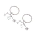 thumbnail image 2 of 2pcs Bone Dog Paw Keychains Unique Key Holder Exquisite Key Ring Key Decoration Small Gift for Men Women, 2 of 9